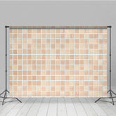 Aperturee - Aperturee Mosaic Tile Modern Beige Square Pattern Backdrop